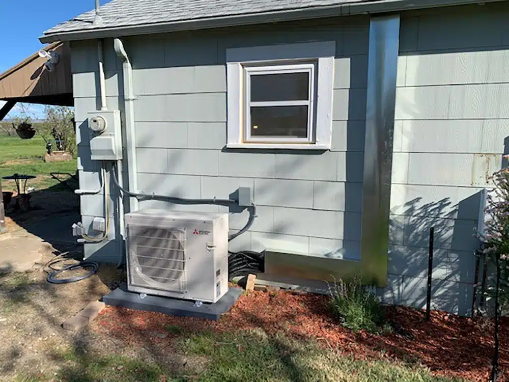 Ductless unit outside of a residence in Northern California.