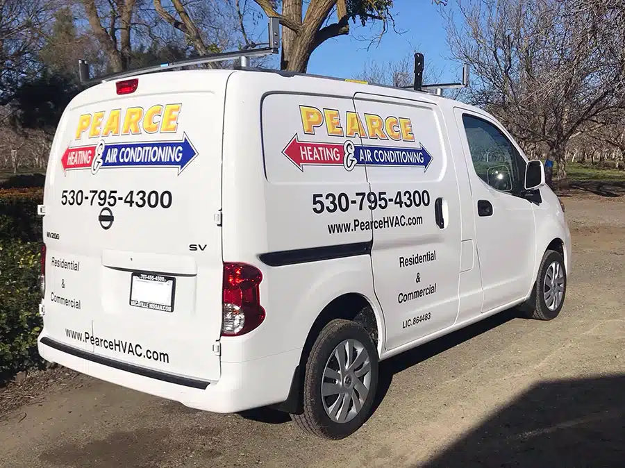 Pearce truck parked in residential area in Northern California.